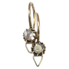 Antique imperial Russian Rose Cut Diamond Gold Earrings