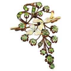 Antique Imperial Russian 2.5 Carats Peridot Gold Pendant