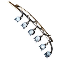 antica spilla russa del 1850 in oro e diamanti Lily Of The Valley