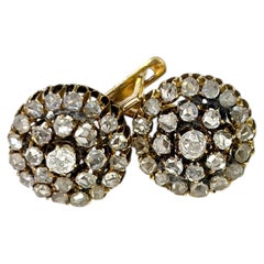 Pendientes colgantes antiguos de oro de 14k con diamantes, de alrededor de 1900, Europa
