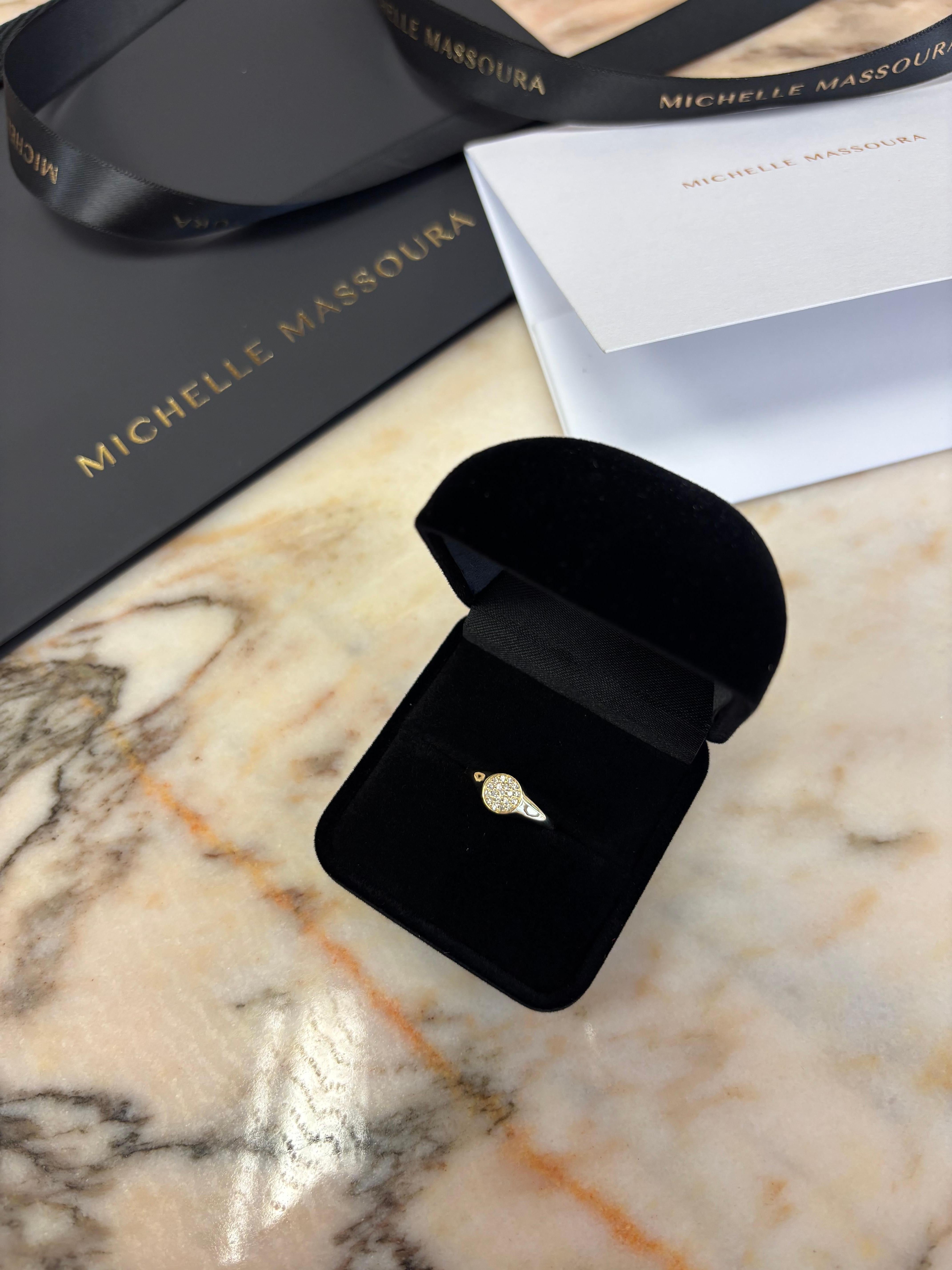 Im Angebot: Siegelring mit Diamanten, 18 Karat Gold () 8