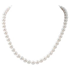 Collier de perles d'eau douce, or jaune 18 carats, 7,7,5 mm