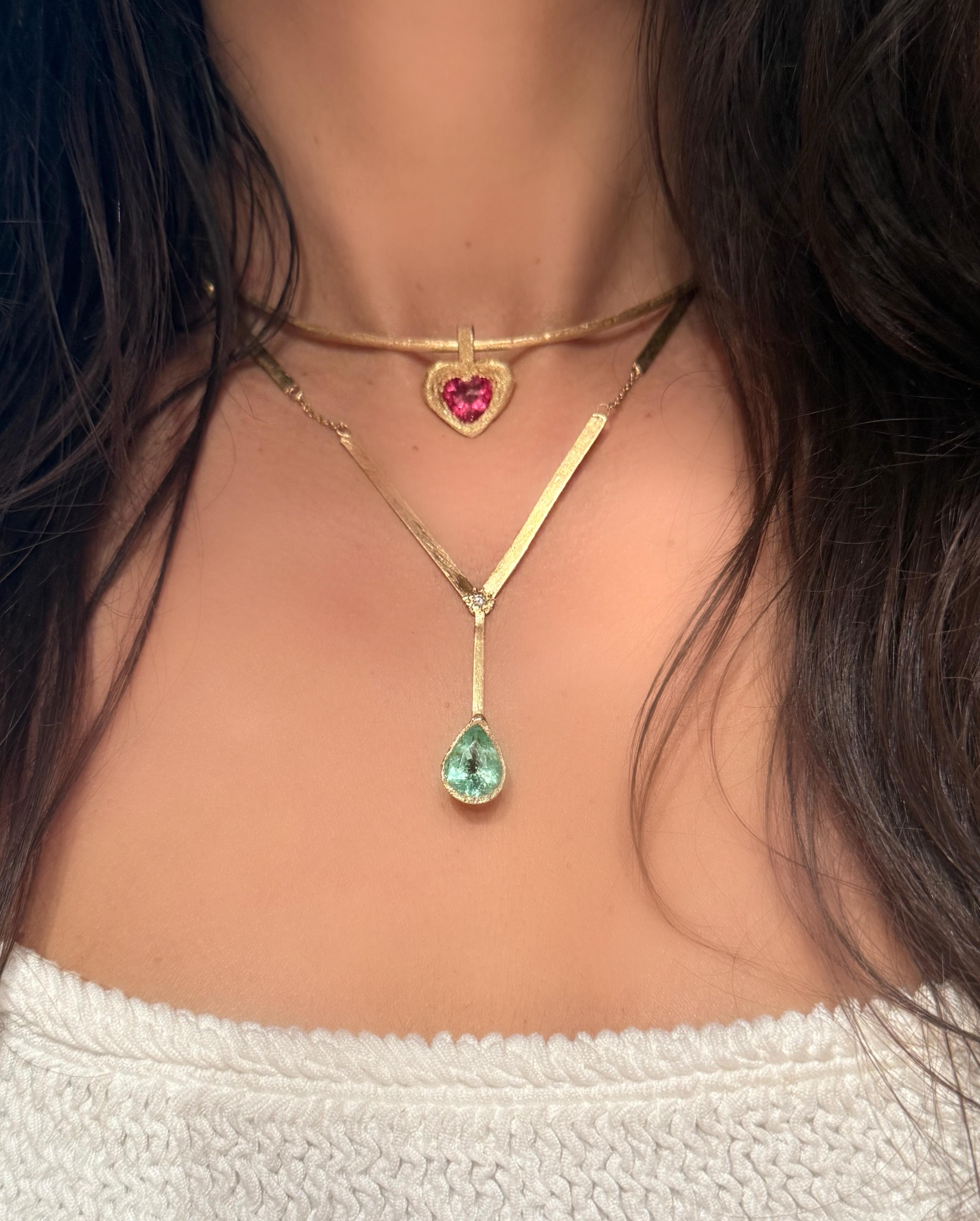 Leto Lama Ocean Drop - Collana di diamanti con tormalina Paraiba da 3,63 carati - Oro 18 carati in vendita 10