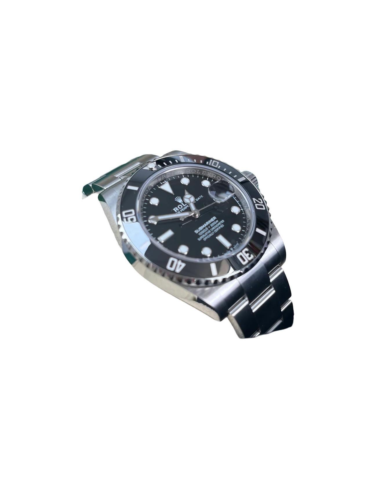 da uomo o donna Rolex Submariner 41 mm - Orologio con data in acciaio inossidabile - Quadrante nero (Ref# 126610LN) in vendita