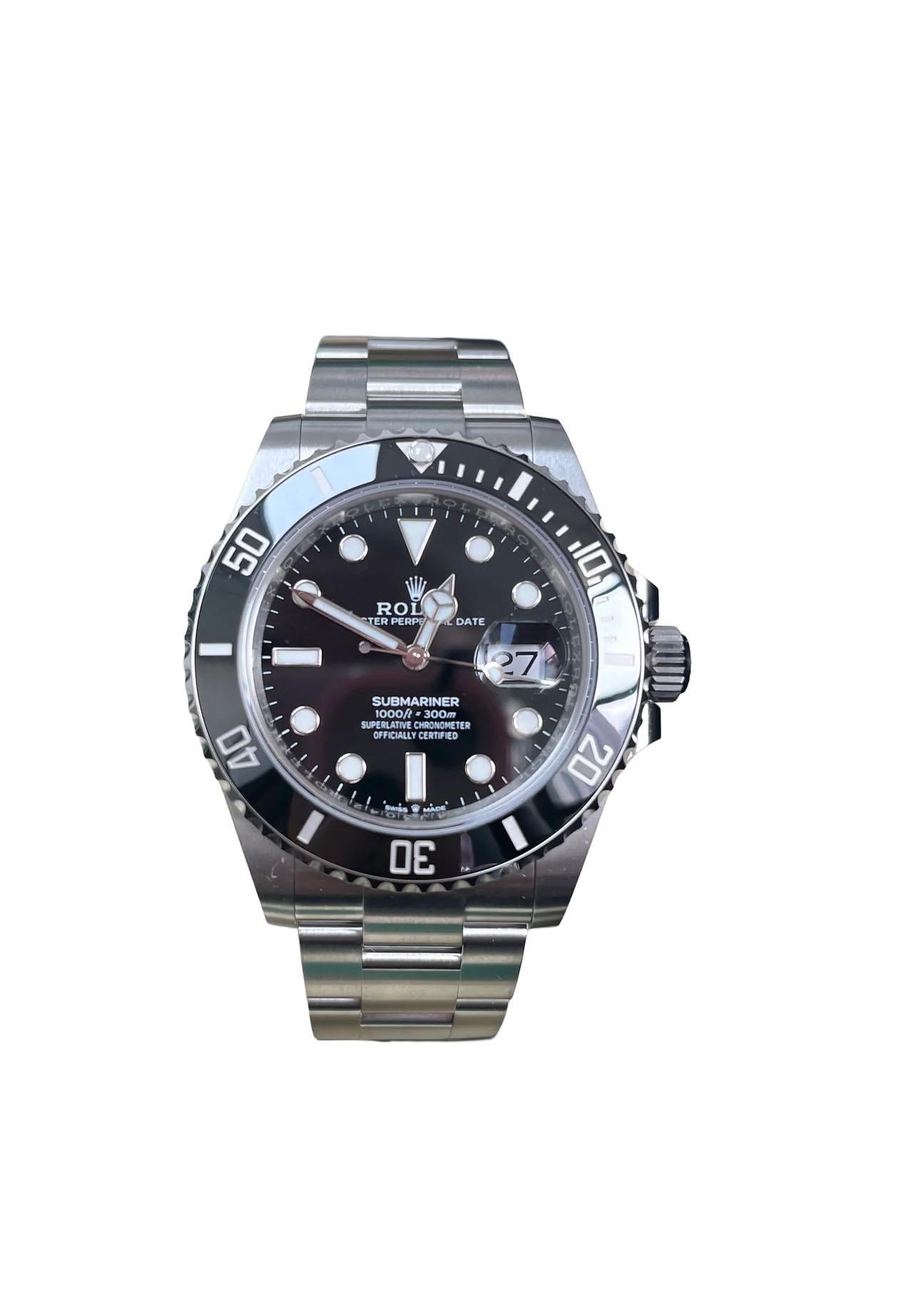 Rolex Submariner 41 mm - Orologio con data in acciaio inossidabile - Quadrante nero (Ref# 126610LN) in vendita 2