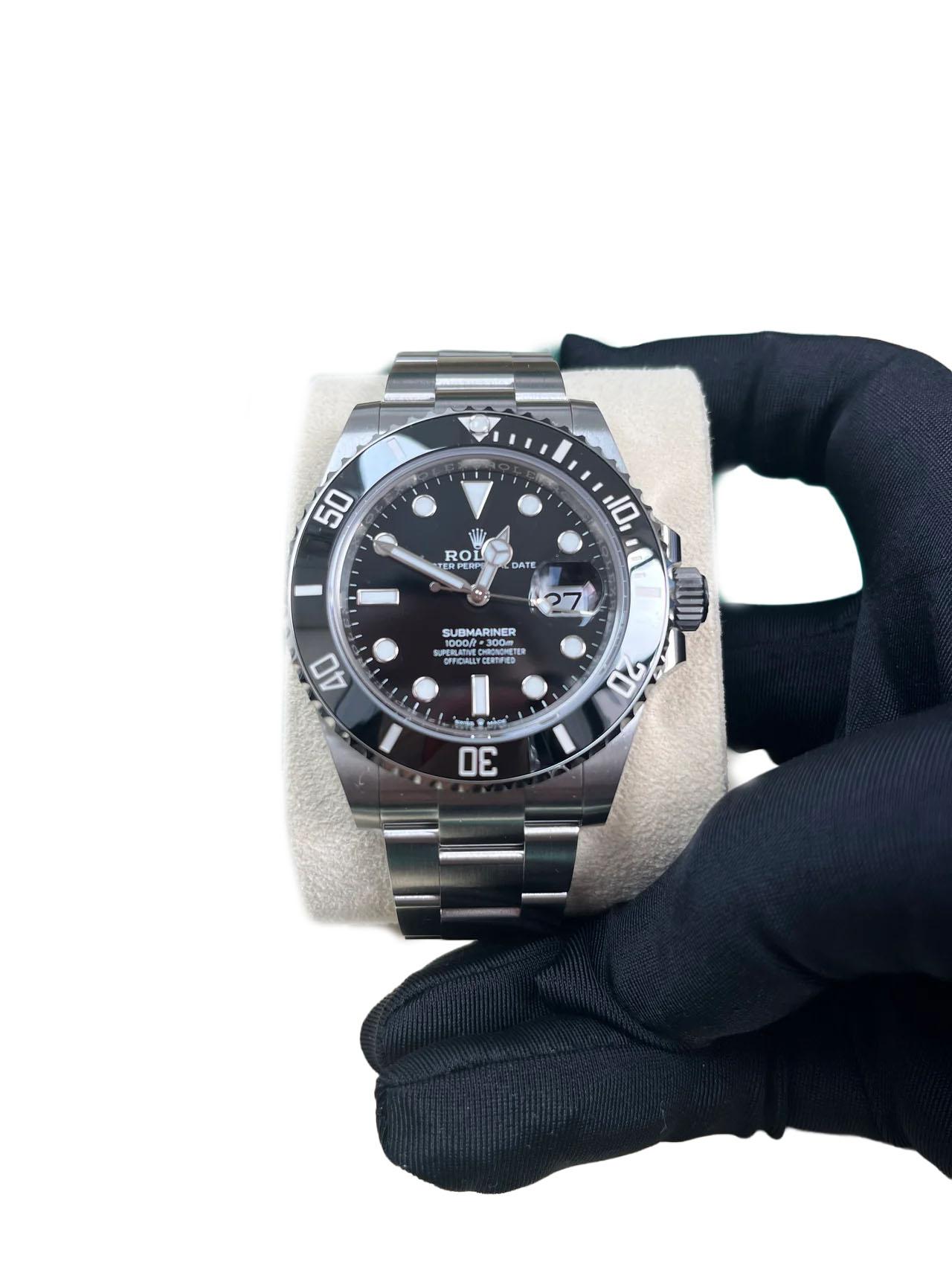 Stile impero Rolex Submariner 41 mm - Orologio con data in acciaio inossidabile - Quadrante nero (Ref# 126610LN) in vendita