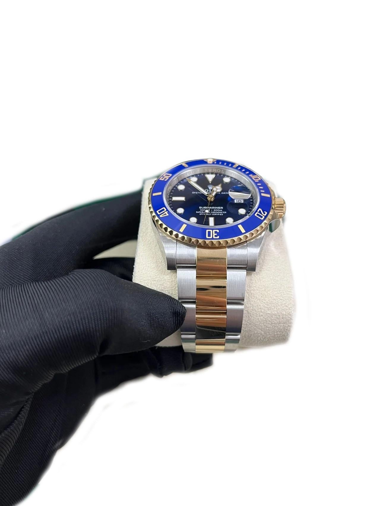Rolex Submariner in oro e acciaio - Quadrante blu - Lunetta in ceramica (Ref# 126613LB) in vendita 1