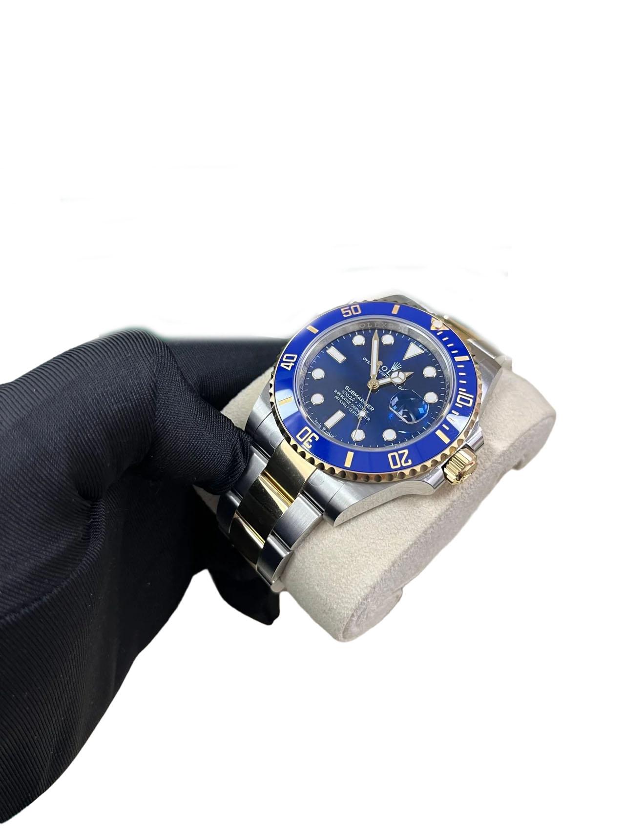 Rolex Submariner in oro e acciaio - Quadrante blu - Lunetta in ceramica (Ref# 126613LB) In condizioni Nuovo in vendita a New York, NY