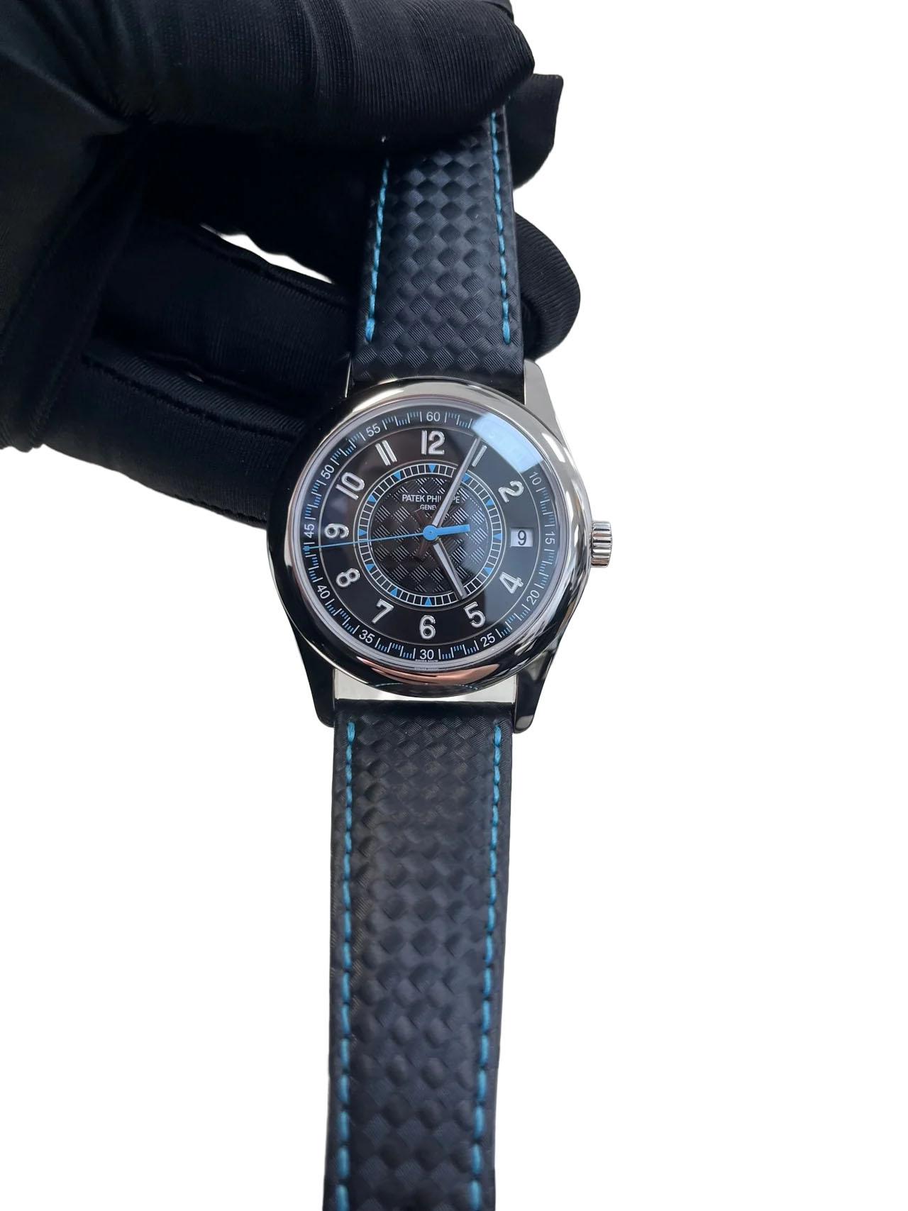Patek Philippe Calatrava 40mm Blue Date Sweep Seconds (Ref# 6007G-011) en vente 2