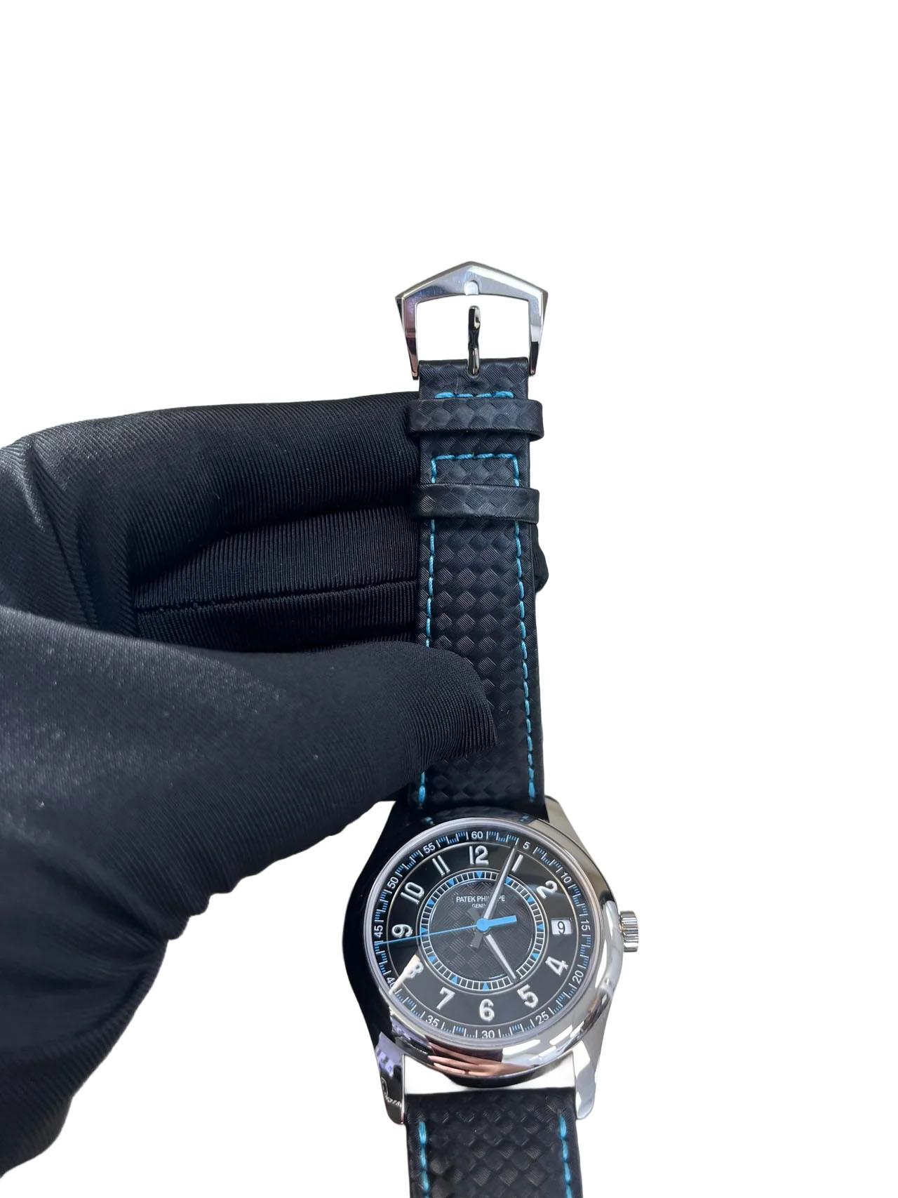 Patek Philippe Calatrava 40mm Blue Date Sweep Seconds (Ref# 6007G-011) en vente 8
