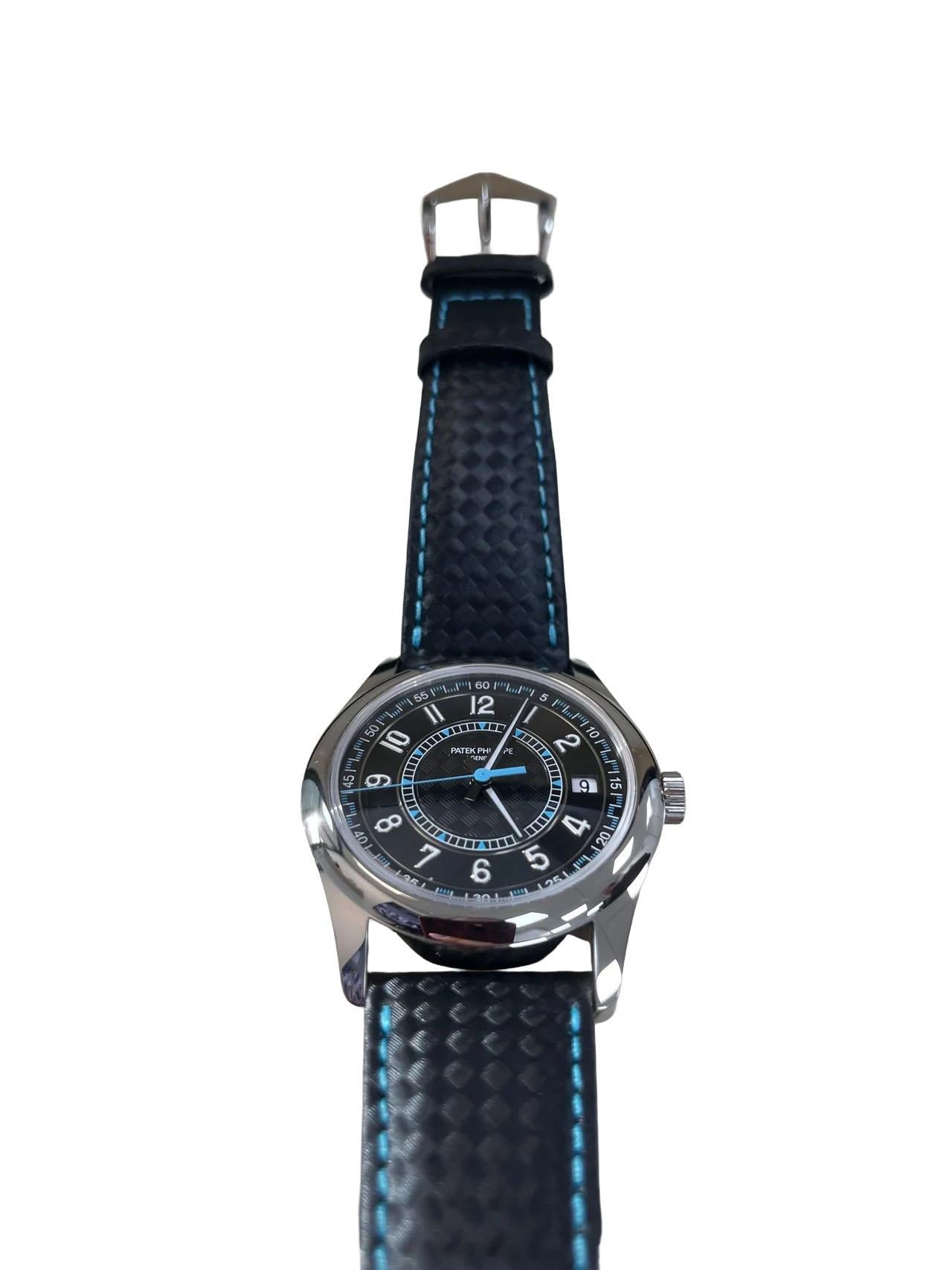 Patek Philippe Calatrava 40mm Blue Date Sweep Seconds (Ref# 6007G-011) en vente 6