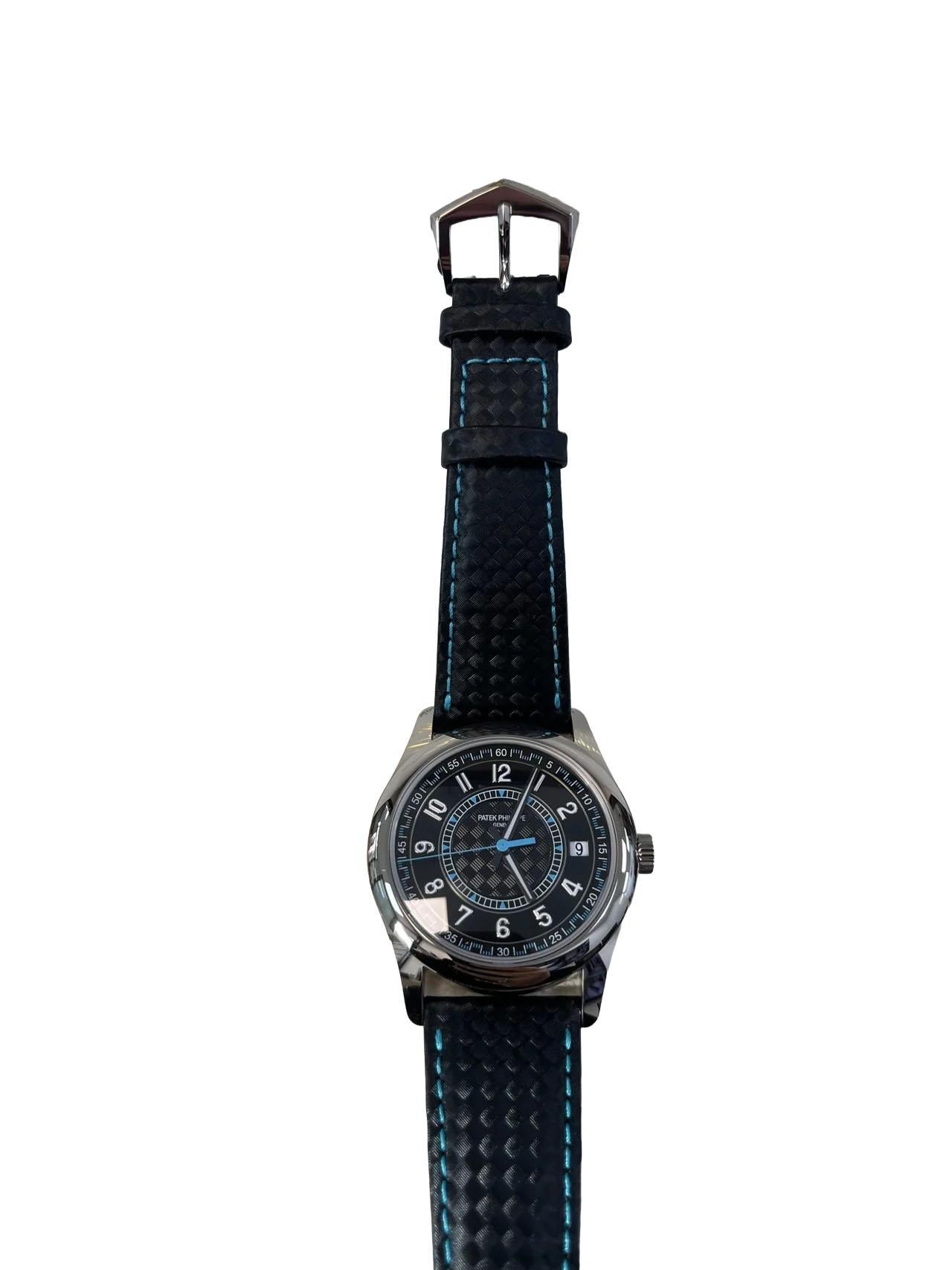 Patek Philippe Calatrava 40mm Blue Date Sweep Seconds (Ref# 6007G-011) en vente 9