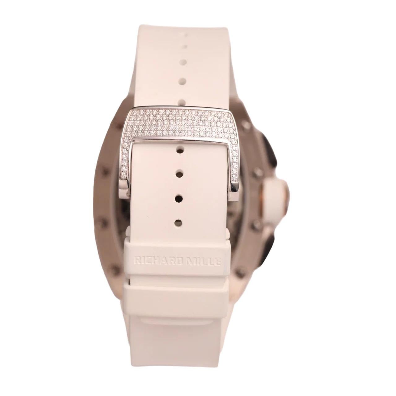 Richard Mille RM 72-01 Cronógrafo Automático Oro Blanco con Diamantes Baguette en venta 2