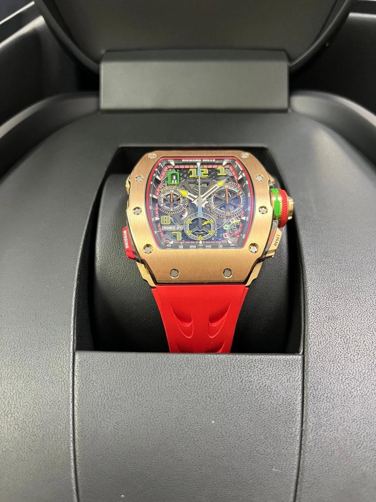 Richard Mille RM 65-01 Cronógrafo Automático Completo Oro Rosa en venta 8