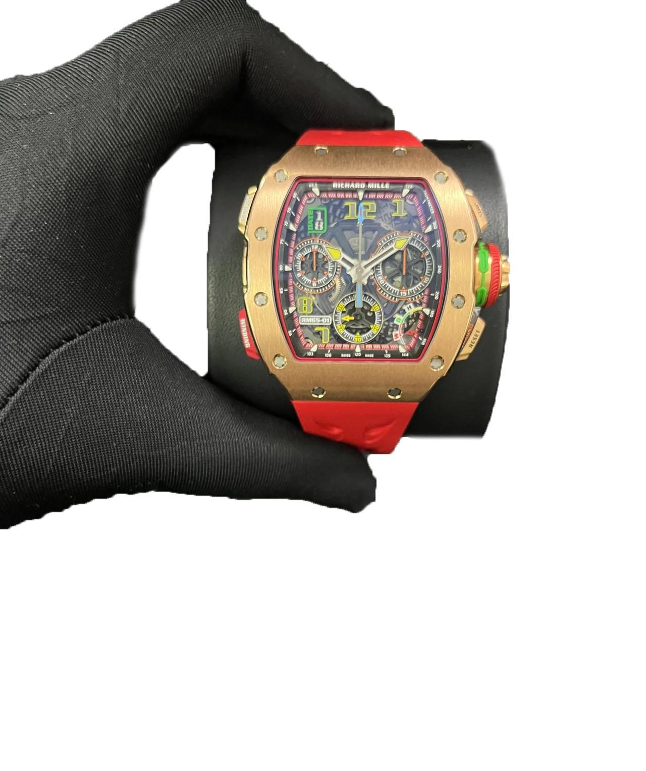 Richard Mille RM 65-01 Cronógrafo Automático Completo Oro Rosa en venta 7
