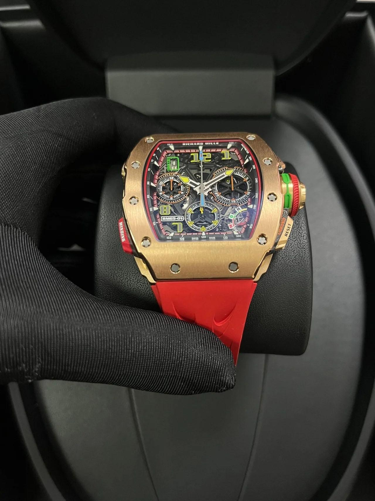 Richard Mille RM 65-01 Cronógrafo Automático Completo Oro Rosa en venta 4