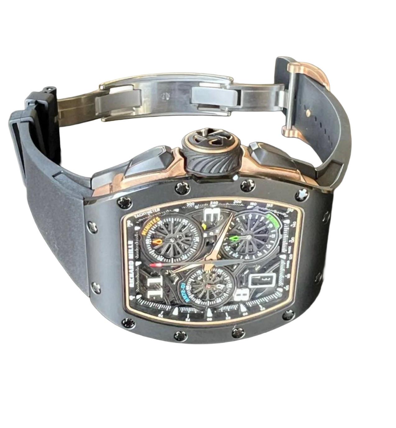 Femenino o masculino Richard Mille RM72-01 Cronógrafo de estilo de vida de cuerda automática Cerámica negra en venta