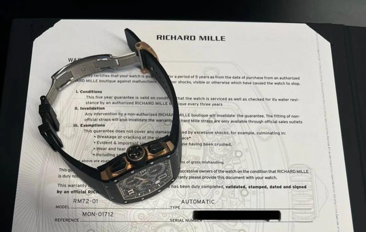 Richard Mille RM72-01 Cronógrafo de estilo de vida de cuerda automática Cerámica negra en venta 6