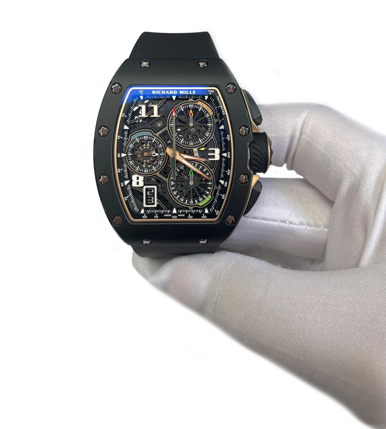 Richard Mille RM72-01 Cronógrafo de estilo de vida de cuerda automática Cerámica negra Imperio en venta