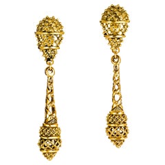 Boucles d'oreilles longues en or Claire Deve