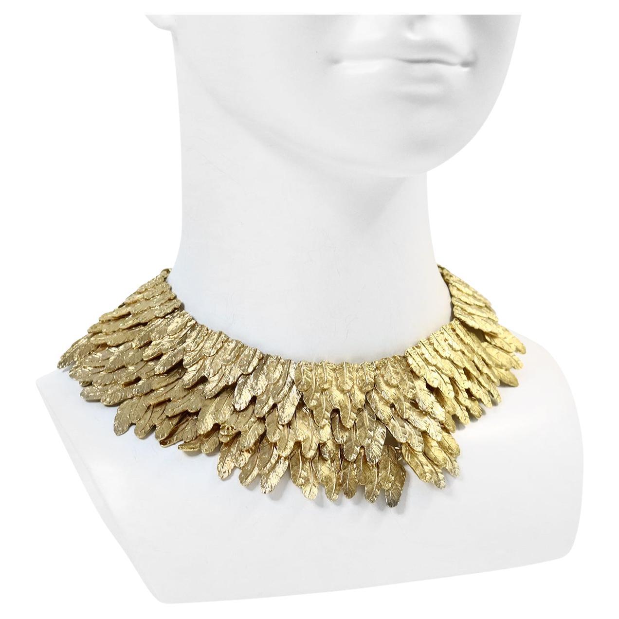 Collectible Chanel Gold Choker Necklace Circa 2008 For Sale