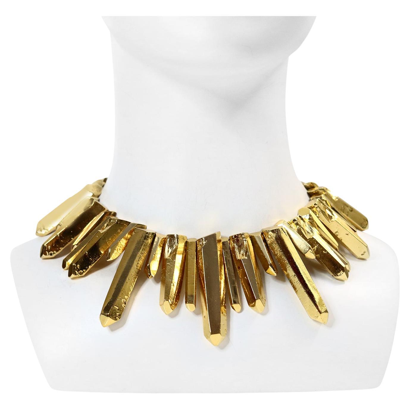 Vintage Maison Goossens Yves Saint Laurent YSL Rock Crystal Necklace Circa 1980s