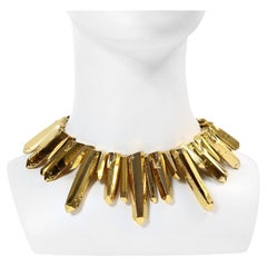 Vintage Maison Goossens Yves Saint Laurent YSL Rock Crystal Necklace Circa 1980s