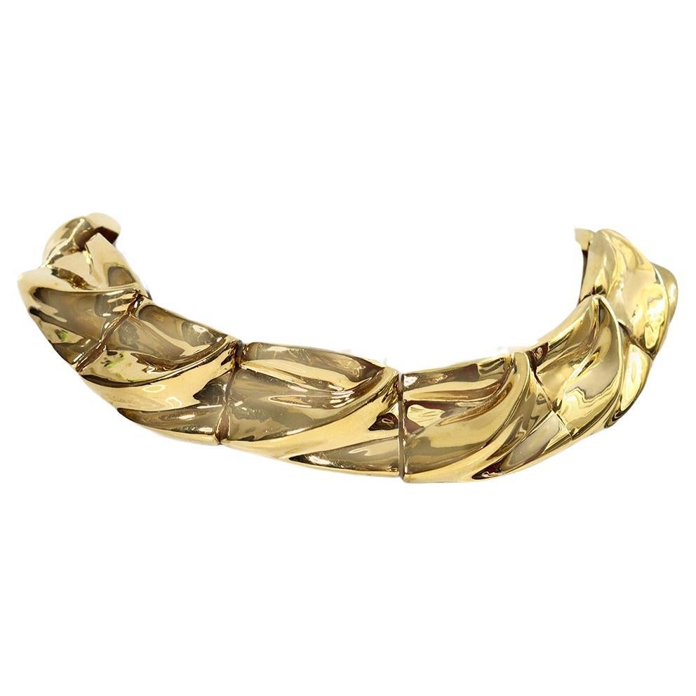 Collier ras du cou vintage en or et A Link Circa 1980 Bon état - En vente à New York, NY
