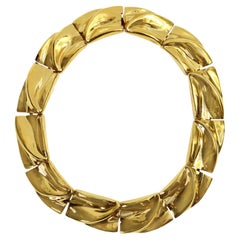 Vintage Ciner Gold Link Choker Necklace Circa 1980s