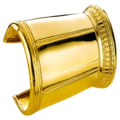 Vintage Karl Lagerfeld Large Gold Tone Cuff Bracelet Circa 1980s