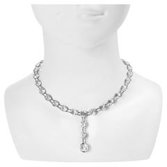 Vintage Open Back Crystal Necklace with Dangling Piece Circa 1920s