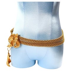 Vintage Givenchy Gold Tone Necklace and Belt Circa 1980s