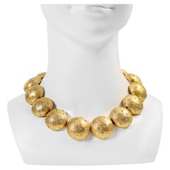 Christian Dior Collier à disques en or vintage avec cristaux, c. 1980