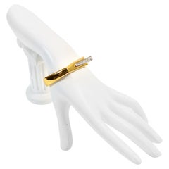 Vintage Trifari Gold und Diamanten Square Clamper Armband, circa 1980er Jahre