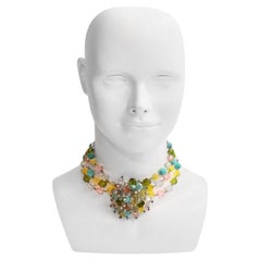 Vintage French Beaded Choker Necklace, circa 1980s