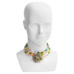 Vintage French Beaded Choker Necklace, circa 1980s