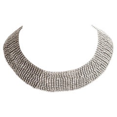 Vintage Pauline Trigere Diamant-Halskette mit breitem Kragen ca. 1980er Jahre