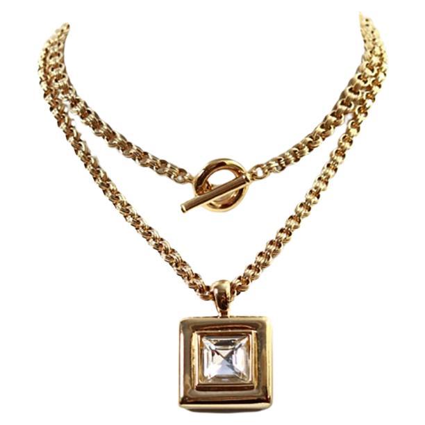 Vintage Givenchy Link Chain with Dangling Drop Necklace Circa 1980s For Sale 6