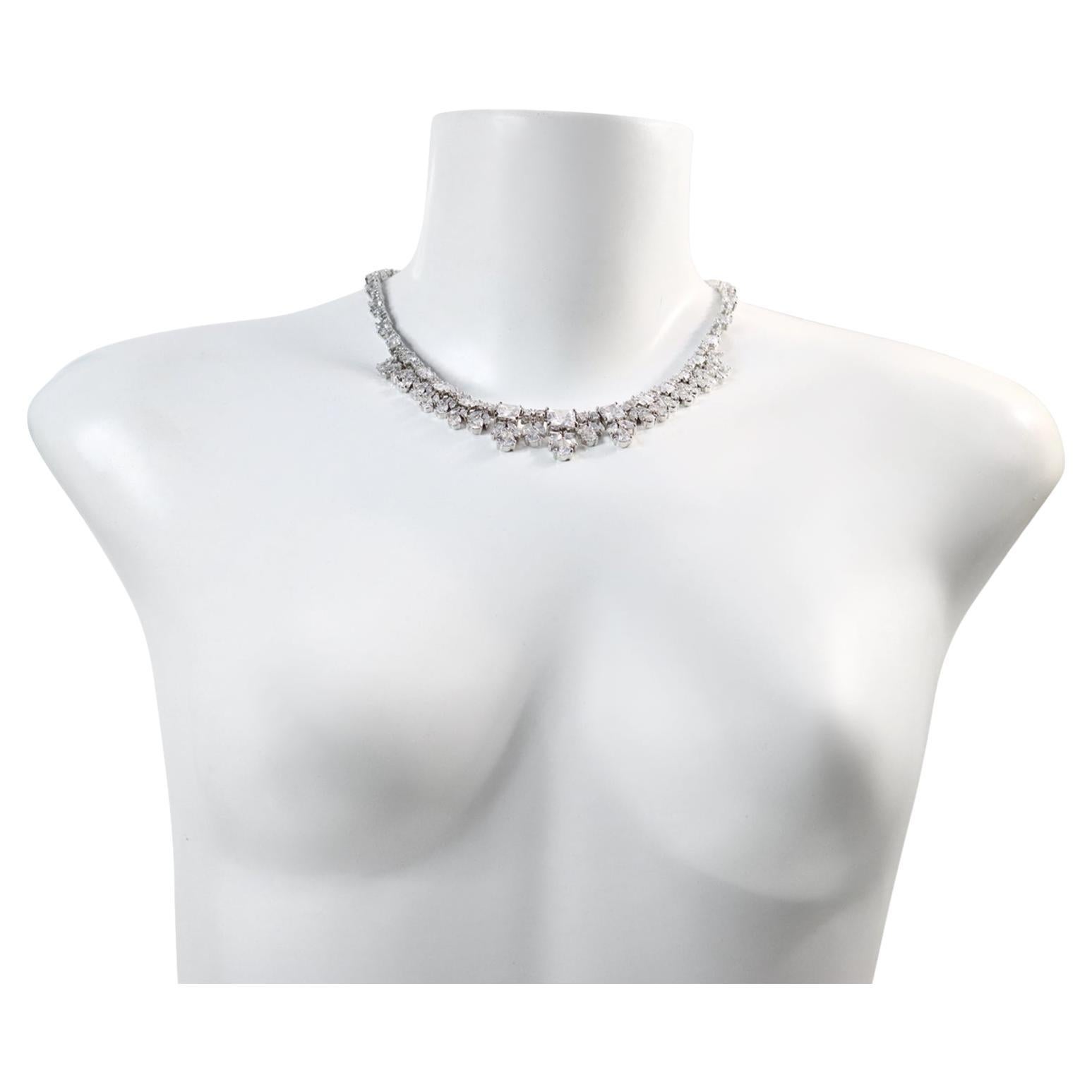 Vintage Diamante Dangling Pieces Necklace Circa 1990s