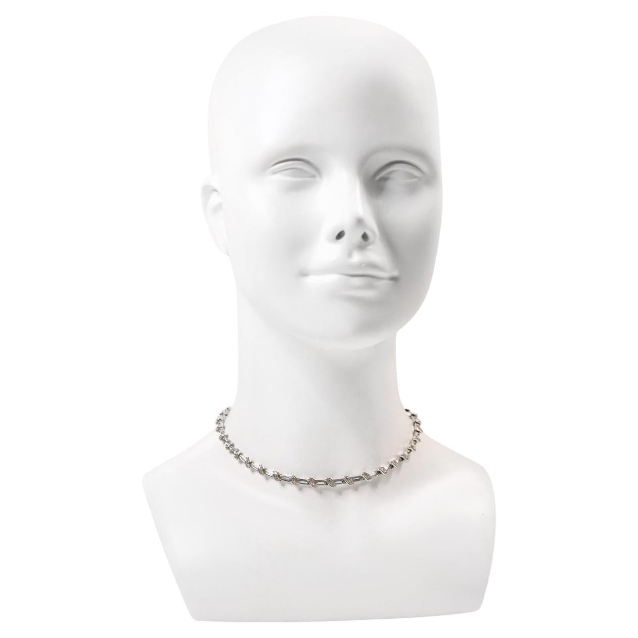 Vintage Pennino Baguette and Link Art Deco Choker Necklace Circa 1960s