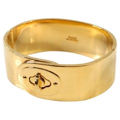 Vintage Rose Gold Tone Heavy Bracelet With Working Lock Circa 1990s