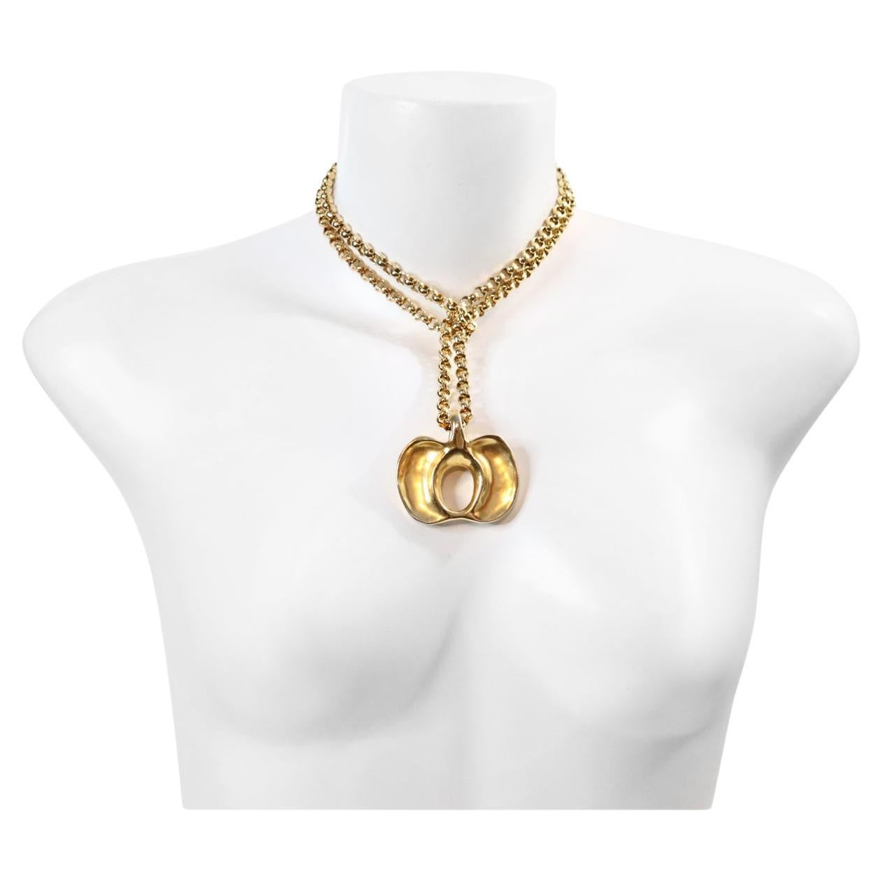 Vintage Robert Lee Morris Gold Pendant Circa 1980's For Sale