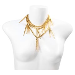 Used Collectible Monika Chiang Gold Spike Necklace Circa 2011