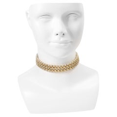 Vintage St. John Gold Tone Mit Faux Perlen Choker circa 1990er Jahre