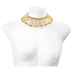 Vintage deLillo Gold Tone Detailed Choker Circa 1970s