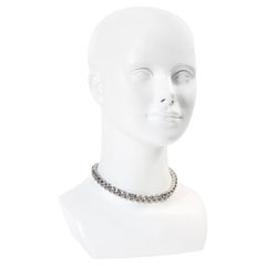 Collar Gargantilla Vintage Diamante Forma Redonda Con Pave Circa 1980s
