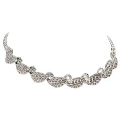 Vintage Pennino Leaf Art Deco Choker Necklace Circa 1960s