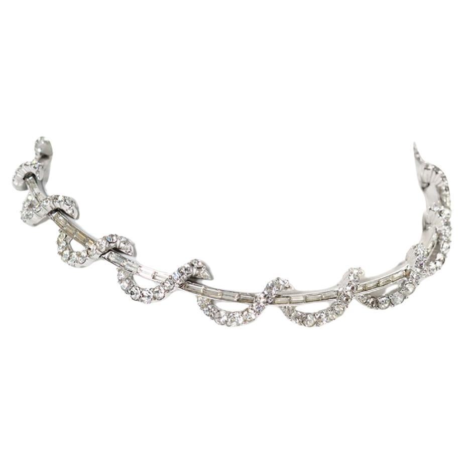 Vintage Boucher Baguette and Round Necklace Circa 1960s