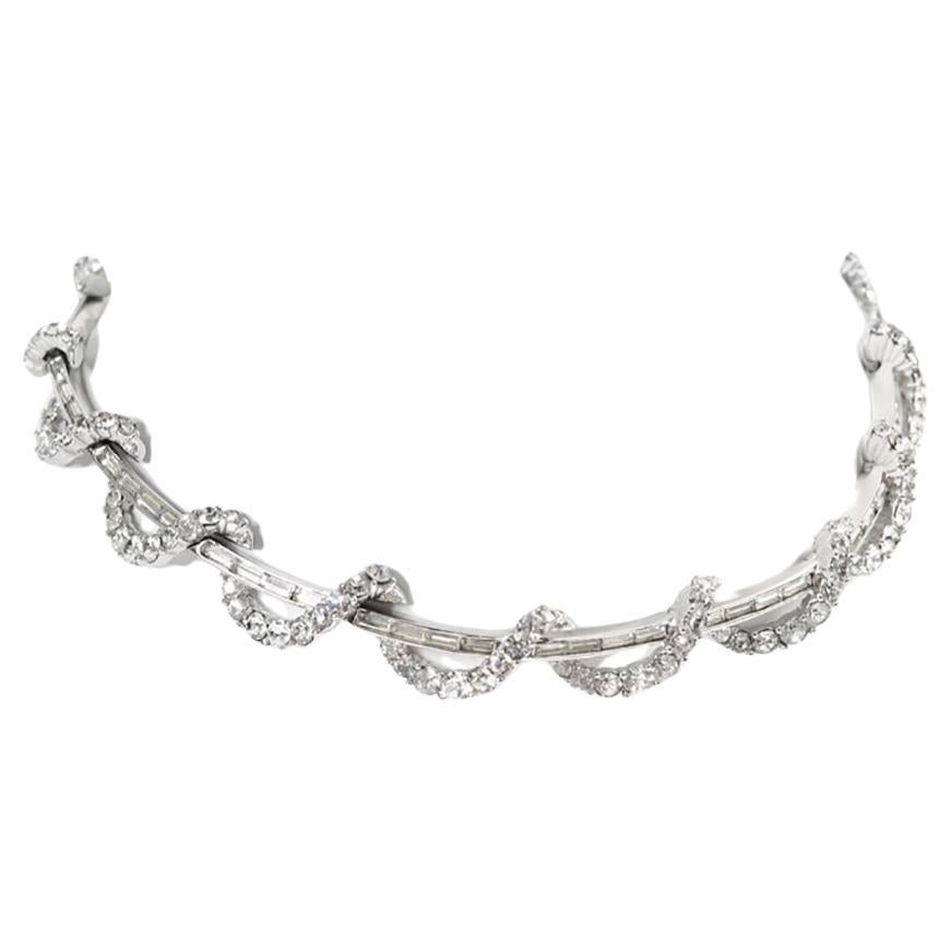 Vintage Boucher Baguette and Round Necklace Circa 1960s For Sale 6