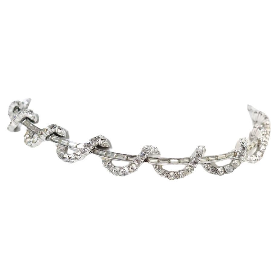 Vintage Boucher Baguette and Round Necklace Circa 1960s For Sale 5
